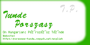 tunde porszasz business card